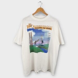Vintage REO Speed Wagon Building The Bridge Men's Band T-Shirt 1998‎ Size XL